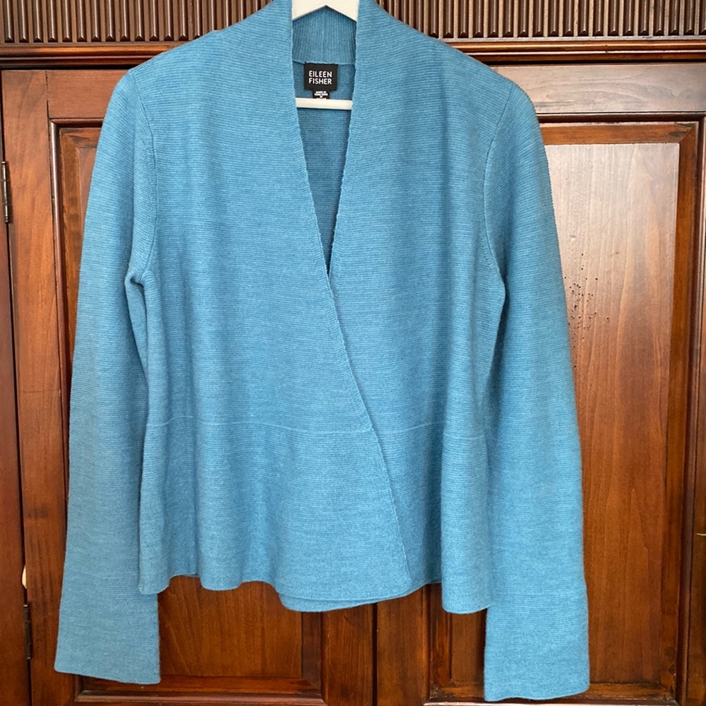 Eileen Fisher Italian merino open front cardigan